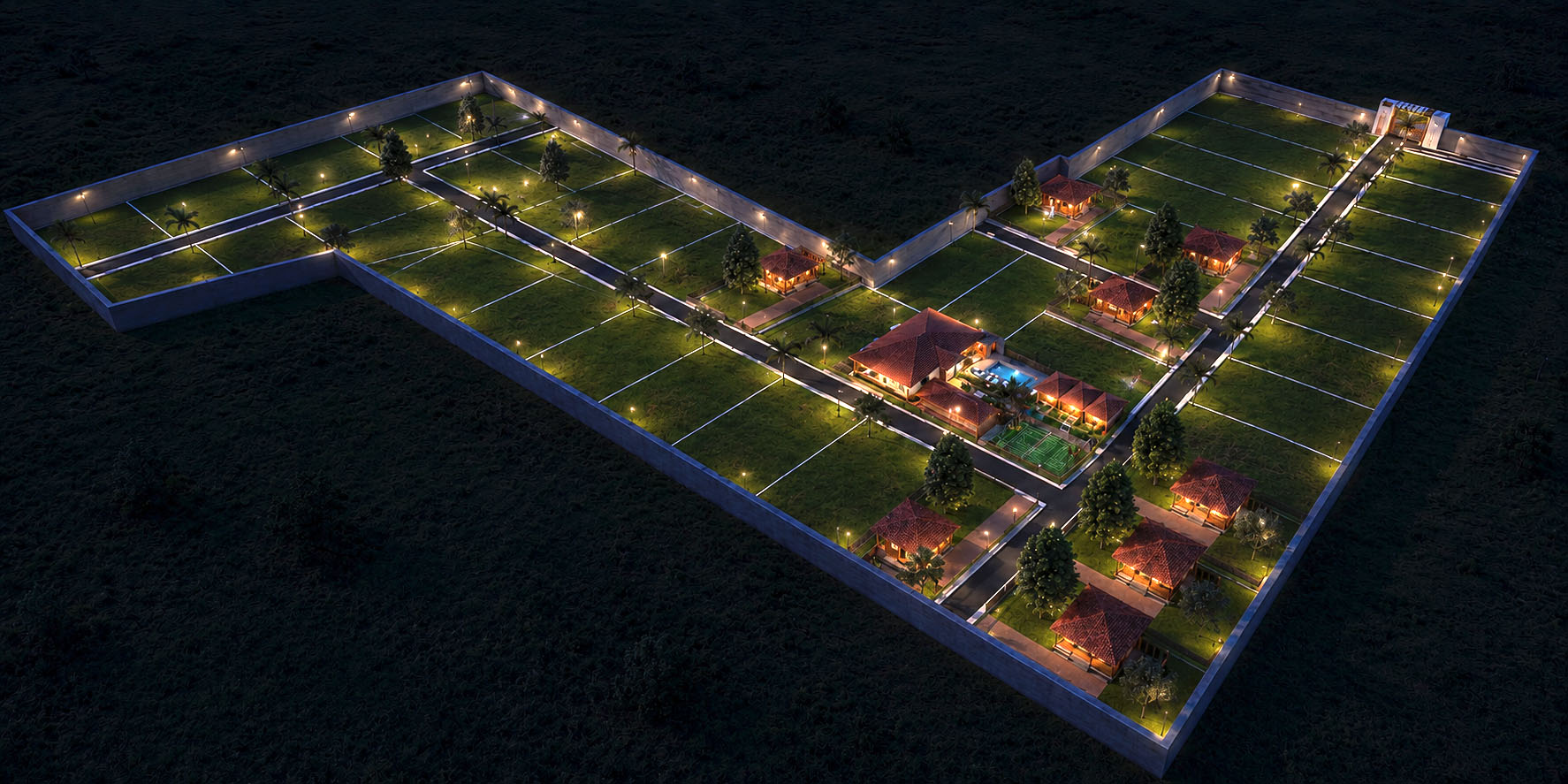 The farm after sundown